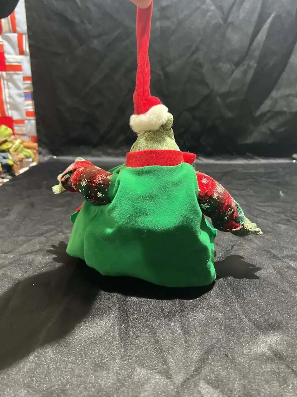 Sterling Inc Stuffed Frog Christmas Dress Shelf Sitter Sandbag Plush 12” VTG